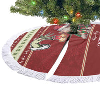 Moo Deng Moo-Ry Christmas Tree Skirt Santa Baby Pygmy Hippo - Wonder Print Shop