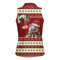 Moo Deng Moo-Ry Christmas Women Sleeveless Polo Shirt Santa Baby Pygmy Hippo - Wonder Print Shop