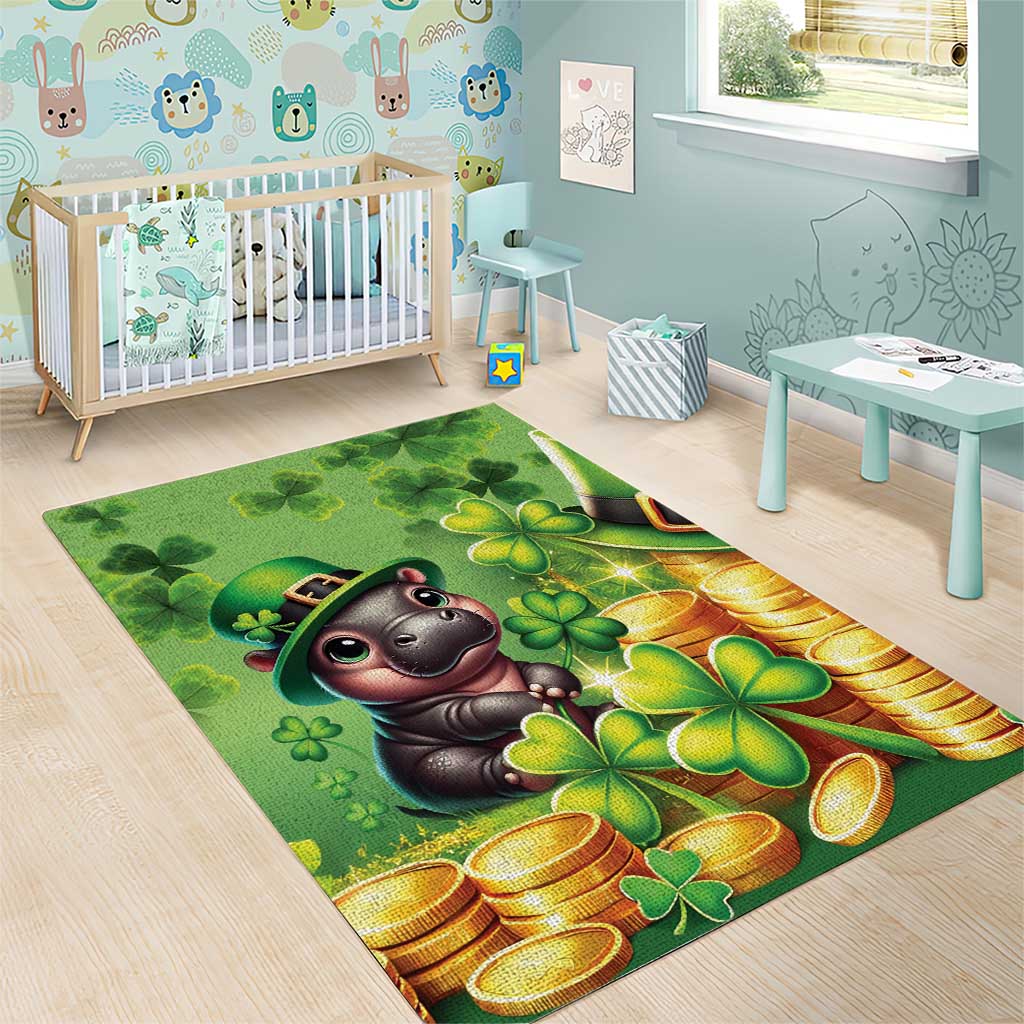 Leprechaun Moo Deng St Patricks Day Area Rug LT9 - Wonder Print Shop