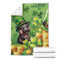 Leprechaun Moo Deng St Patricks Day Blanket