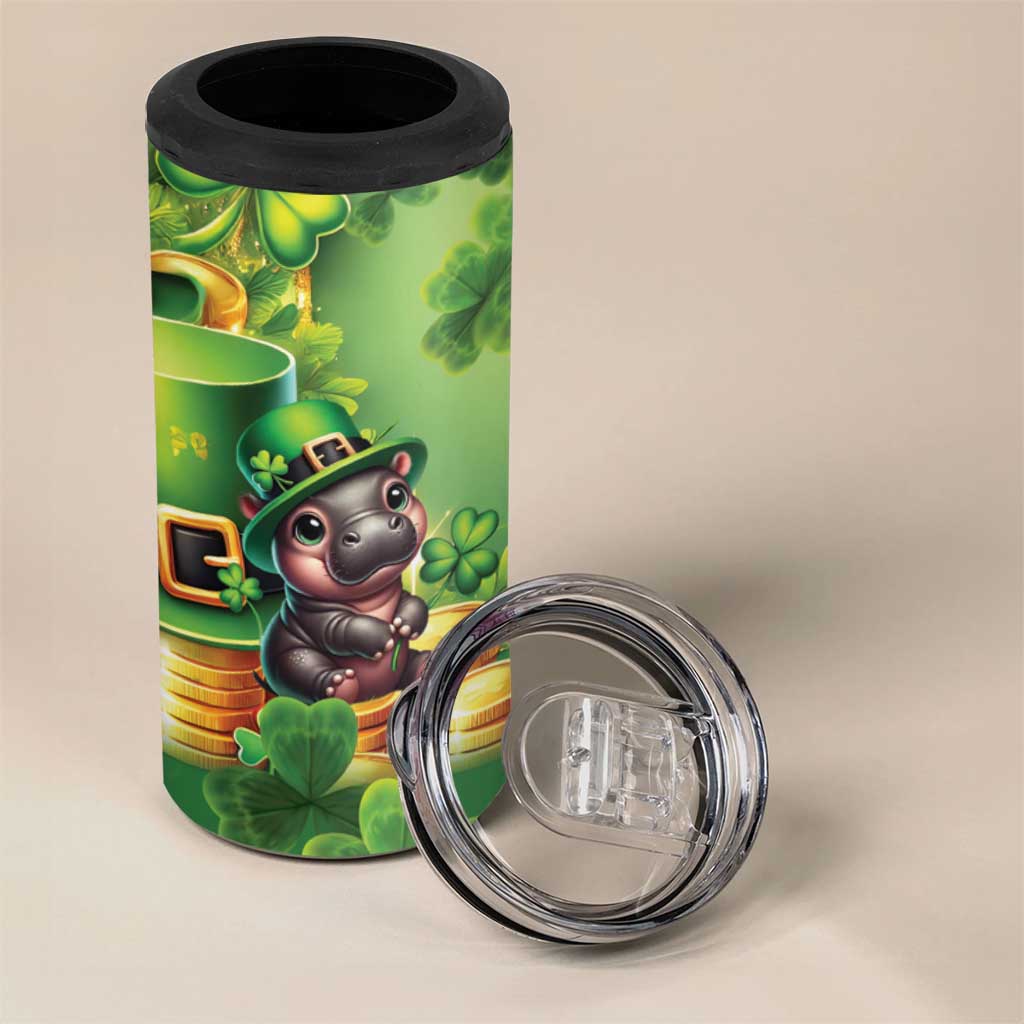 Leprechaun Moo Deng St Patricks Day 4 in 1 Can Cooler Tumbler LT9 - Wonder Print Shop