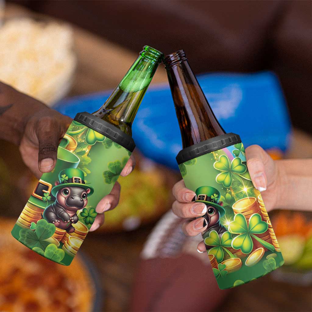 Leprechaun Moo Deng St Patricks Day 4 in 1 Can Cooler Tumbler LT9 - Wonder Print Shop