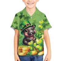 Leprechaun Moo Deng St Patricks Day Family Matching Long Sleeve Bodycon Dress and Hawaiian Shirt LT9 - Wonder Print Shop