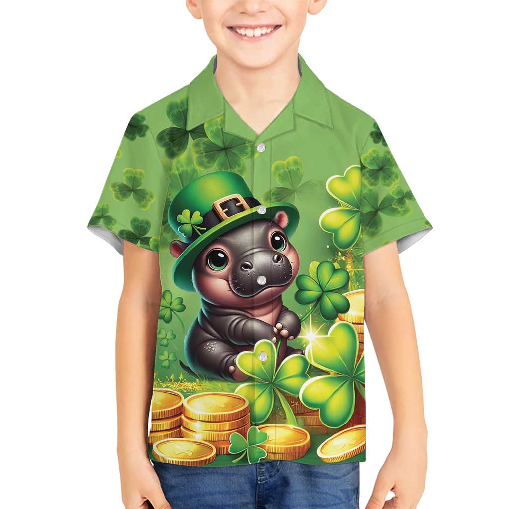 Leprechaun Moo Deng St Patricks Day Family Matching Off Shoulder Maxi Dress and Hawaiian Shirt LT9 - Wonder Print Shop