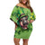 Leprechaun Moo Deng St Patricks Day Family Matching Off Shoulder Short Dress and Hawaiian Shirt LT9 - Wonder Print Shop