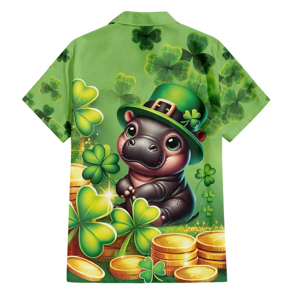 Leprechaun Moo Deng St Patricks Day Family Matching Puletasi and Hawaiian Shirt - Wonder Print Shop