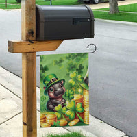 Leprechaun Moo Deng St Patricks Day Garden Flag - Wonder Print Shop
