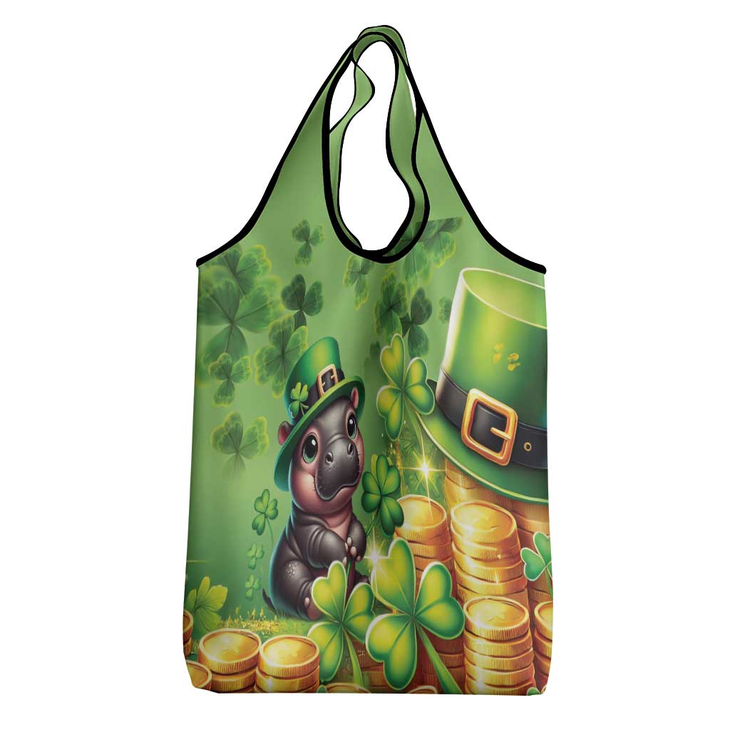 Leprechaun Moo Deng St Patricks Day Grocery Bag