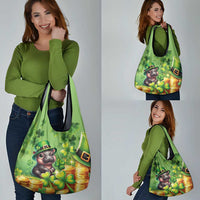 Leprechaun Moo Deng St Patricks Day Grocery Bag
