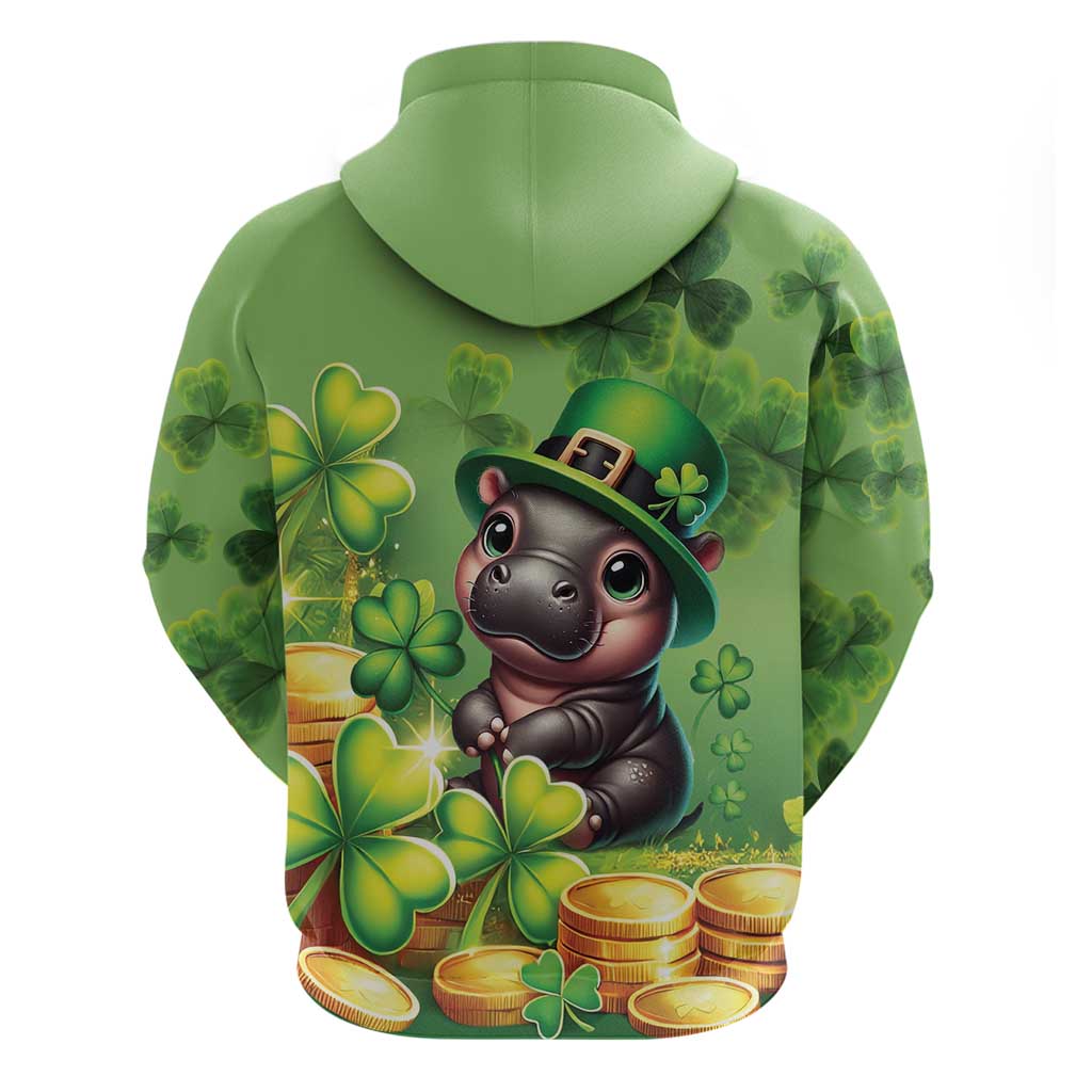 Leprechaun Moo Deng St Patricks Day Hoodie - Wonder Print Shop