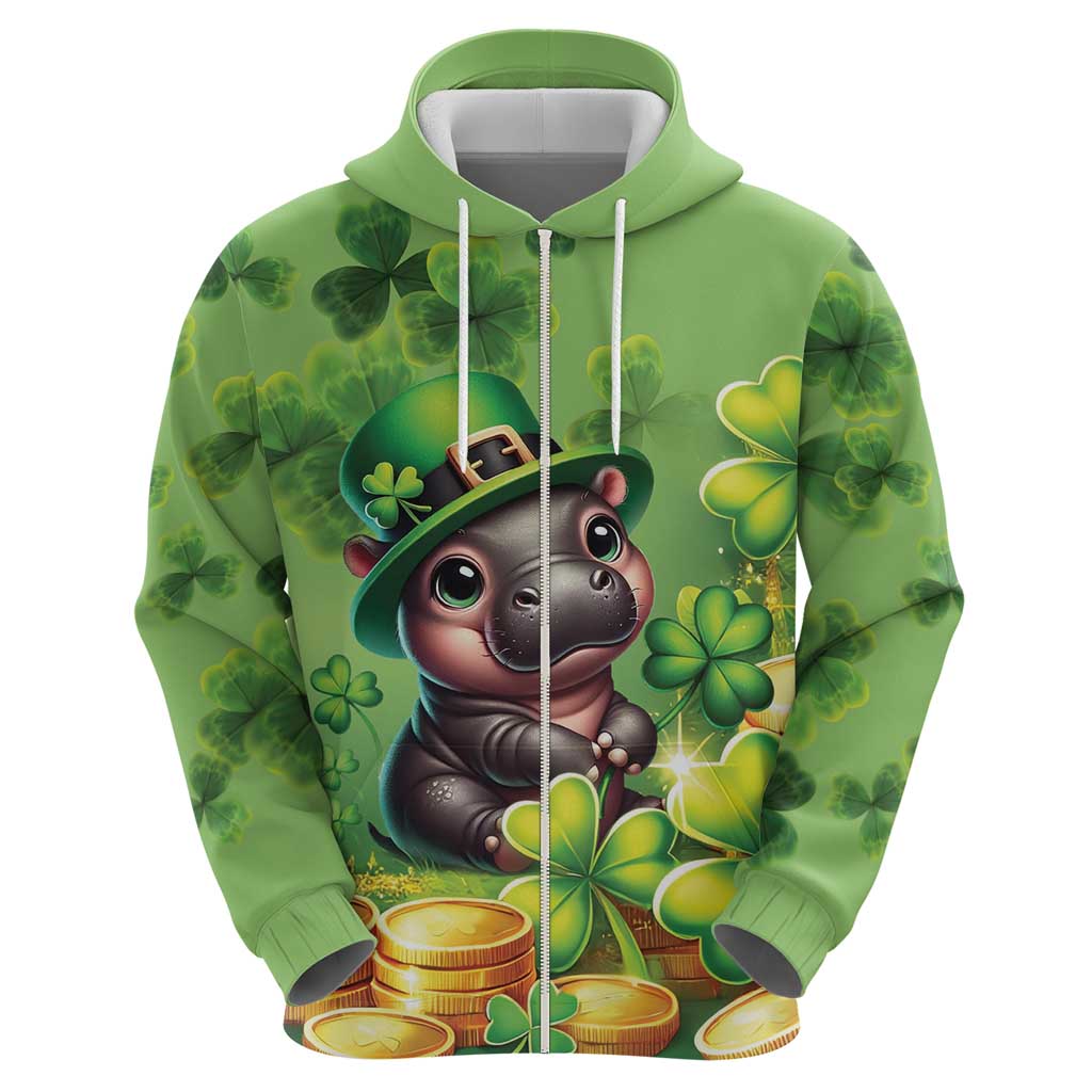 Leprechaun Moo Deng St Patricks Day Hoodie - Wonder Print Shop