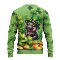 Leprechaun Moo Deng St Patricks Day Ugly Christmas Sweater - Wonder Print Shop