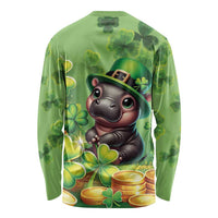 Leprechaun Moo Deng St Patricks Day Long Sleeve Shirt - Wonder Print Shop