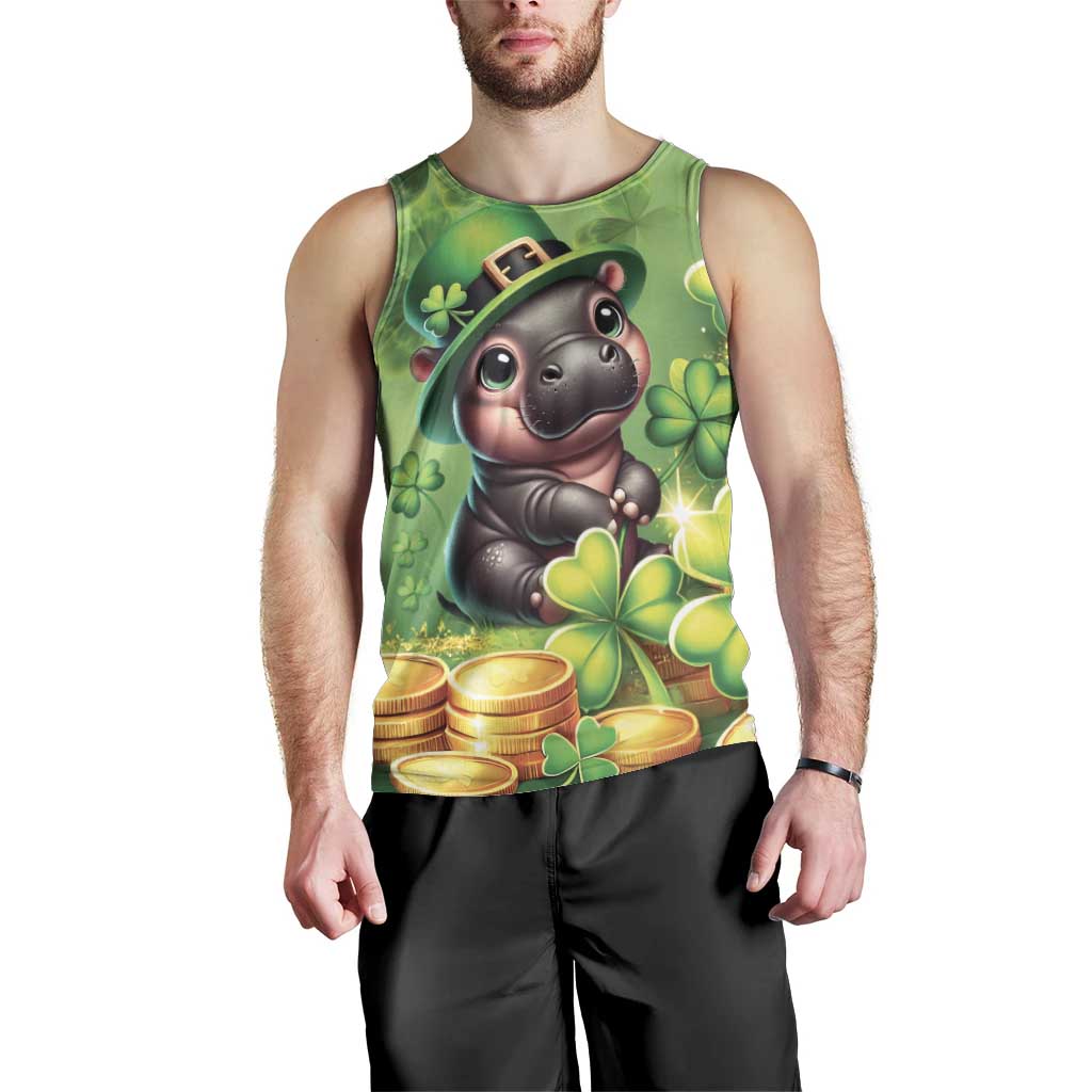 Leprechaun Moo Deng St Patricks Day Men Tank Top - Wonder Print Shop