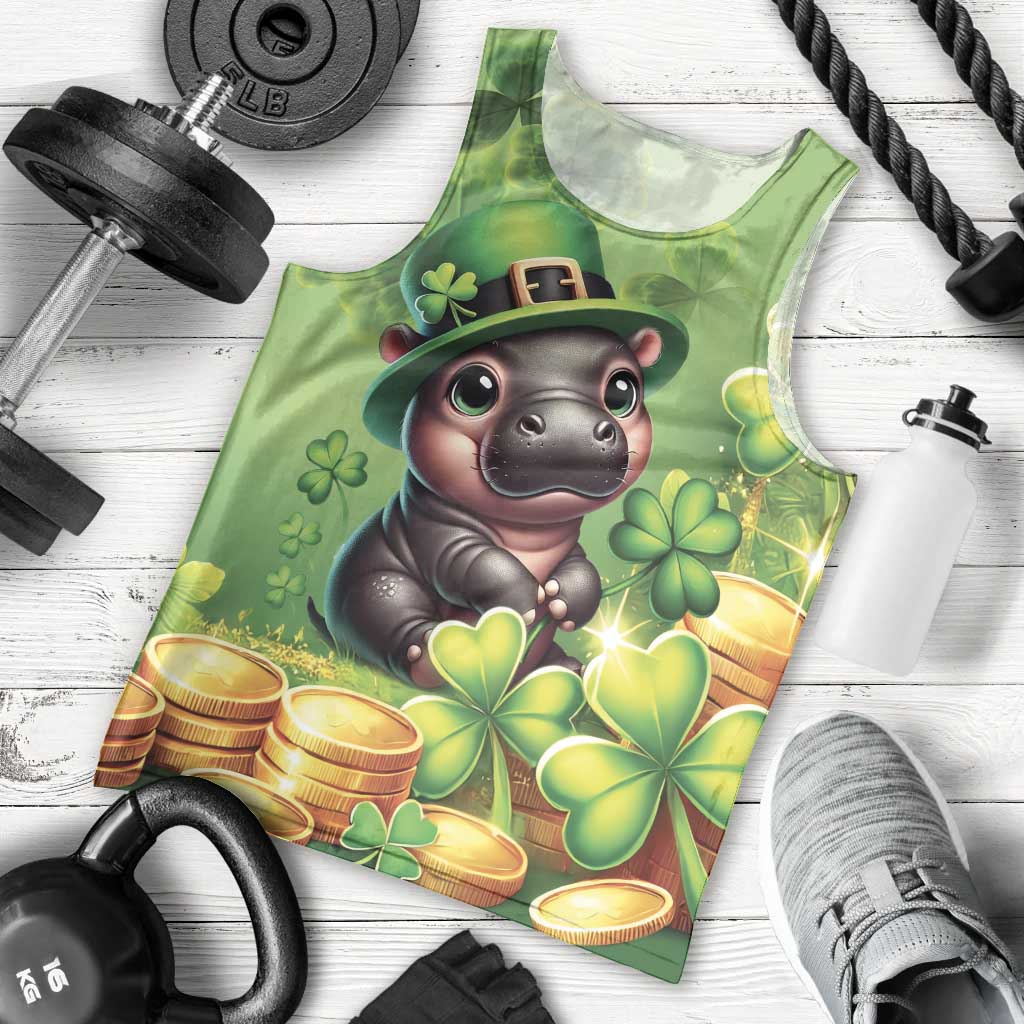Leprechaun Moo Deng St Patricks Day Men Tank Top - Wonder Print Shop