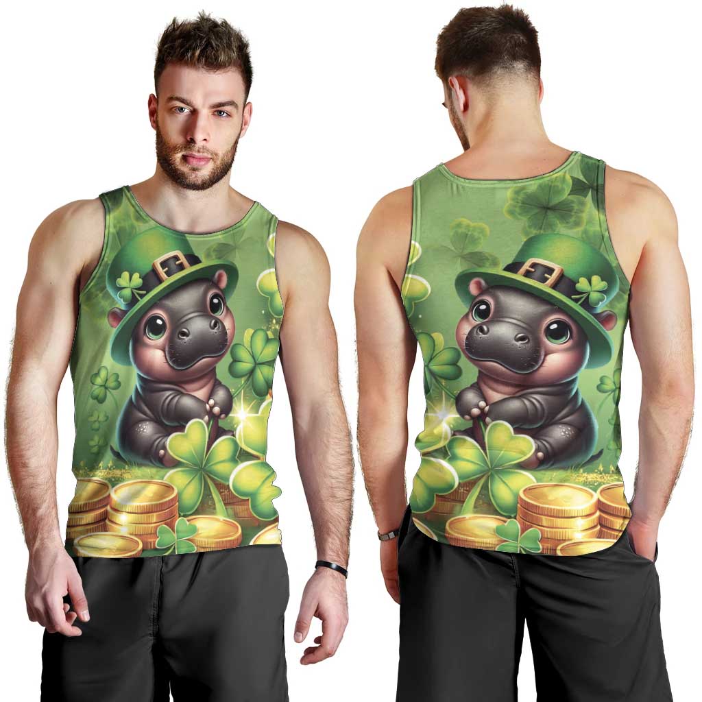 Leprechaun Moo Deng St Patricks Day Men Tank Top - Wonder Print Shop