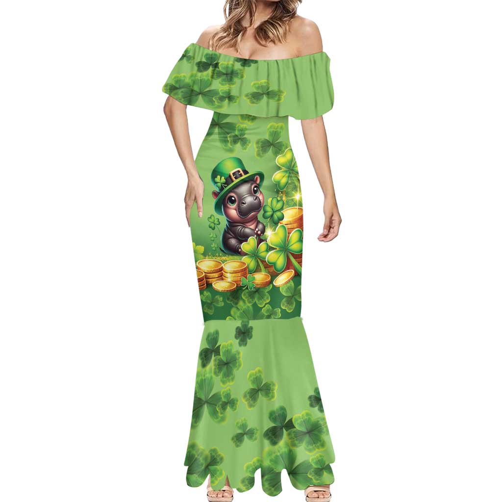 Leprechaun Moo Deng St Patricks Day Mermaid Dress - Wonder Print Shop