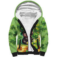 Leprechaun Moo Deng St Patricks Day Sherpa Hoodie - Wonder Print Shop