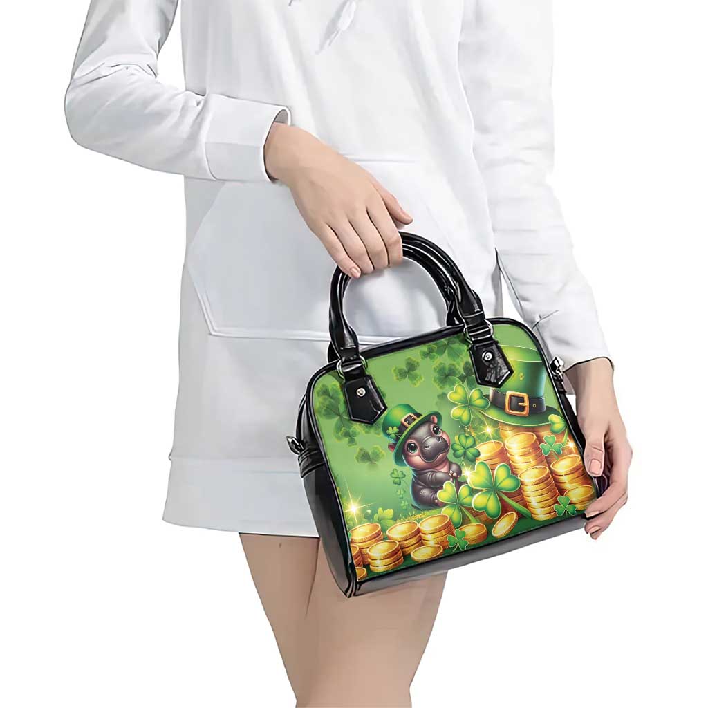 Leprechaun Moo Deng St Patricks Day Shoulder Handbag