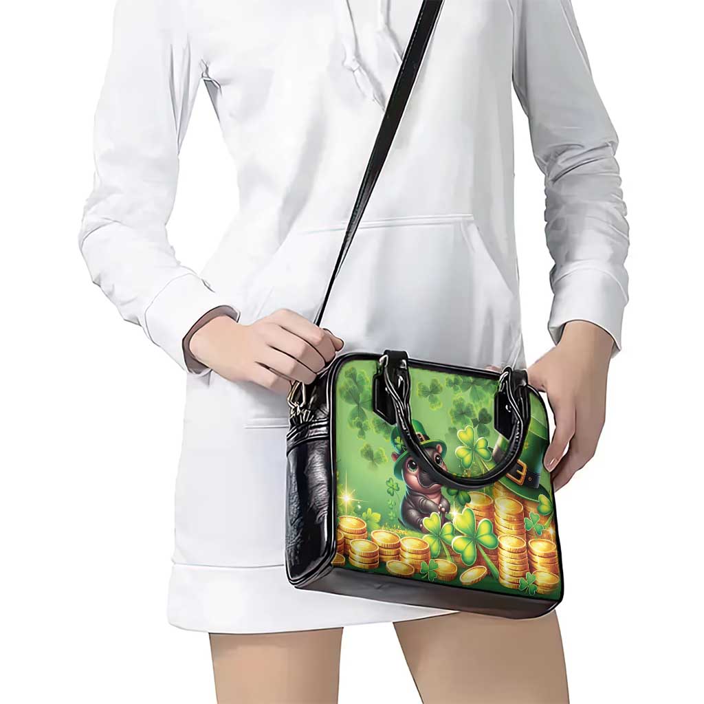 Leprechaun Moo Deng St Patricks Day Shoulder Handbag