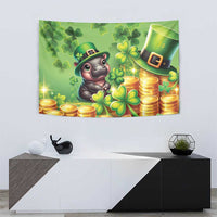 Leprechaun Moo Deng St Patricks Day Tapestry - Wonder Print Shop