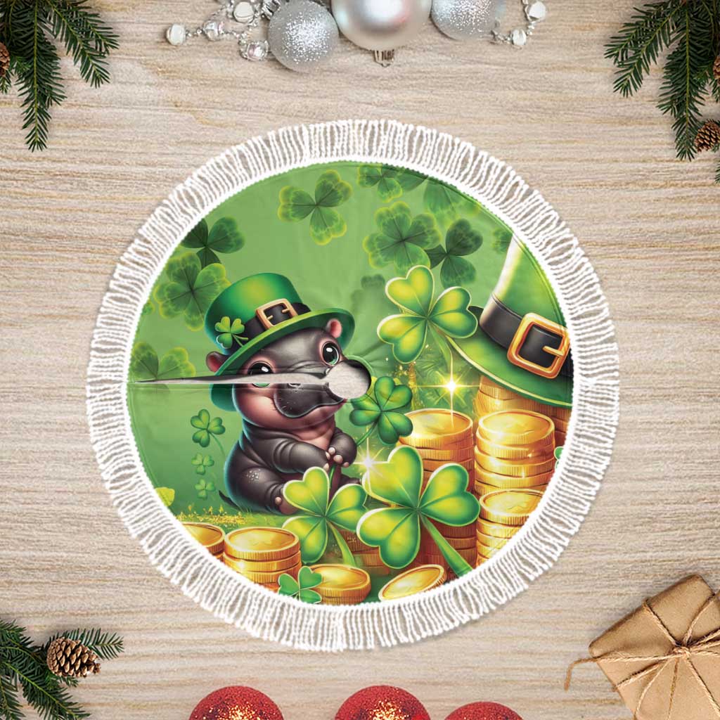 Leprechaun Moo Deng St Patricks Day Tree Skirt - Wonder Print Shop