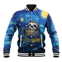 Sloth Life Is The Best Life Baseball Jacket with Starry Night Sky LT9 - Wonder Print Shop