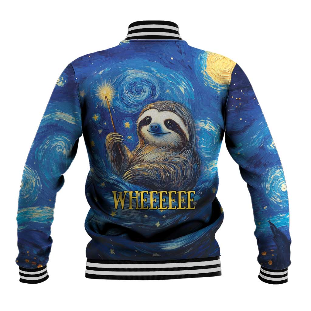 Sloth Life Is The Best Life Baseball Jacket with Starry Night Sky LT9 - Wonder Print Shop