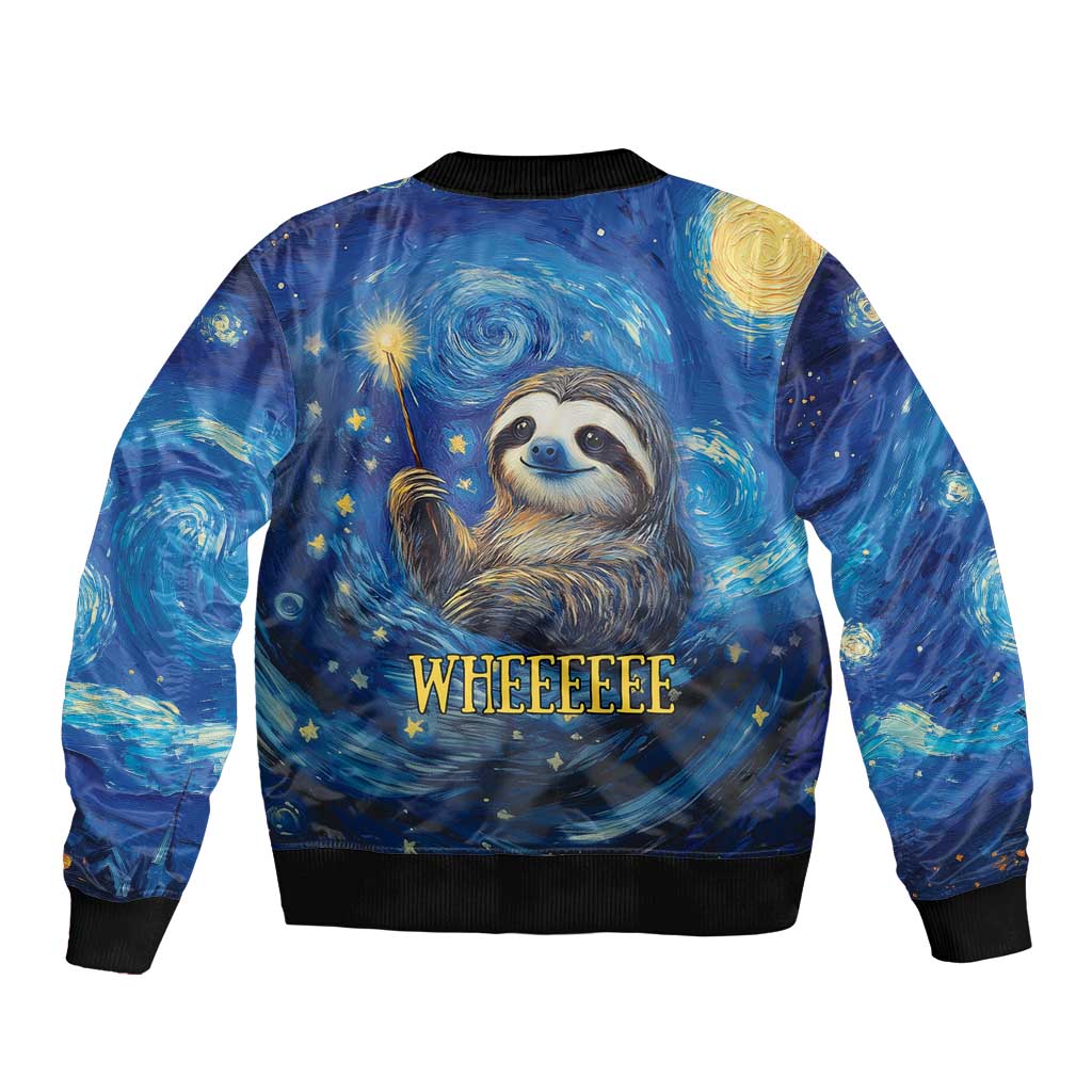 Sloth Life Is The Best Life Bomber Jacket with Starry Night Sky LT9 - Wonder Print Shop