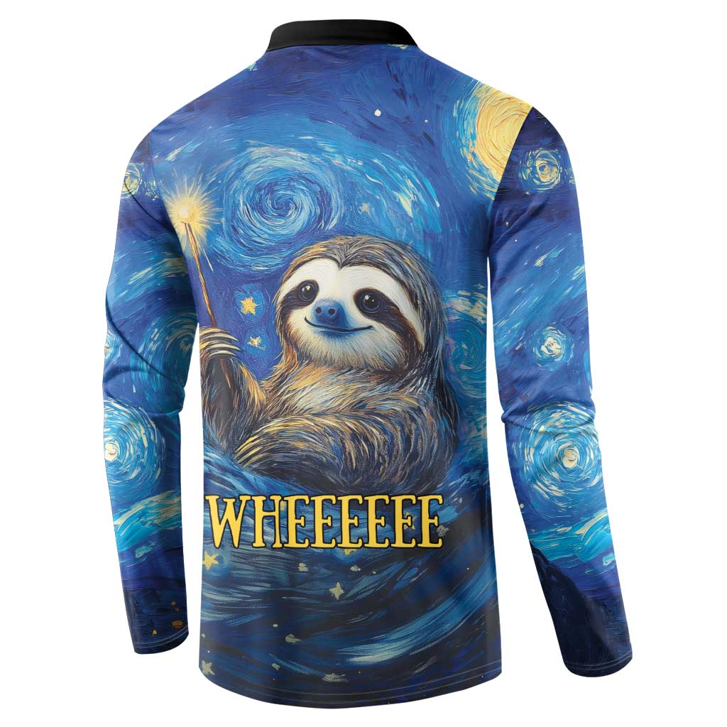 Sloth Life Is The Best Life Button Sweatshirt with Starry Night Sky LT9 - Wonder Print Shop