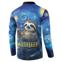 Sloth Life Is The Best Life Button Sweatshirt with Starry Night Sky LT9 - Wonder Print Shop
