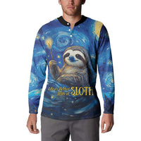 Sloth Life Is The Best Life Button Sweatshirt with Starry Night Sky LT9 - Wonder Print Shop