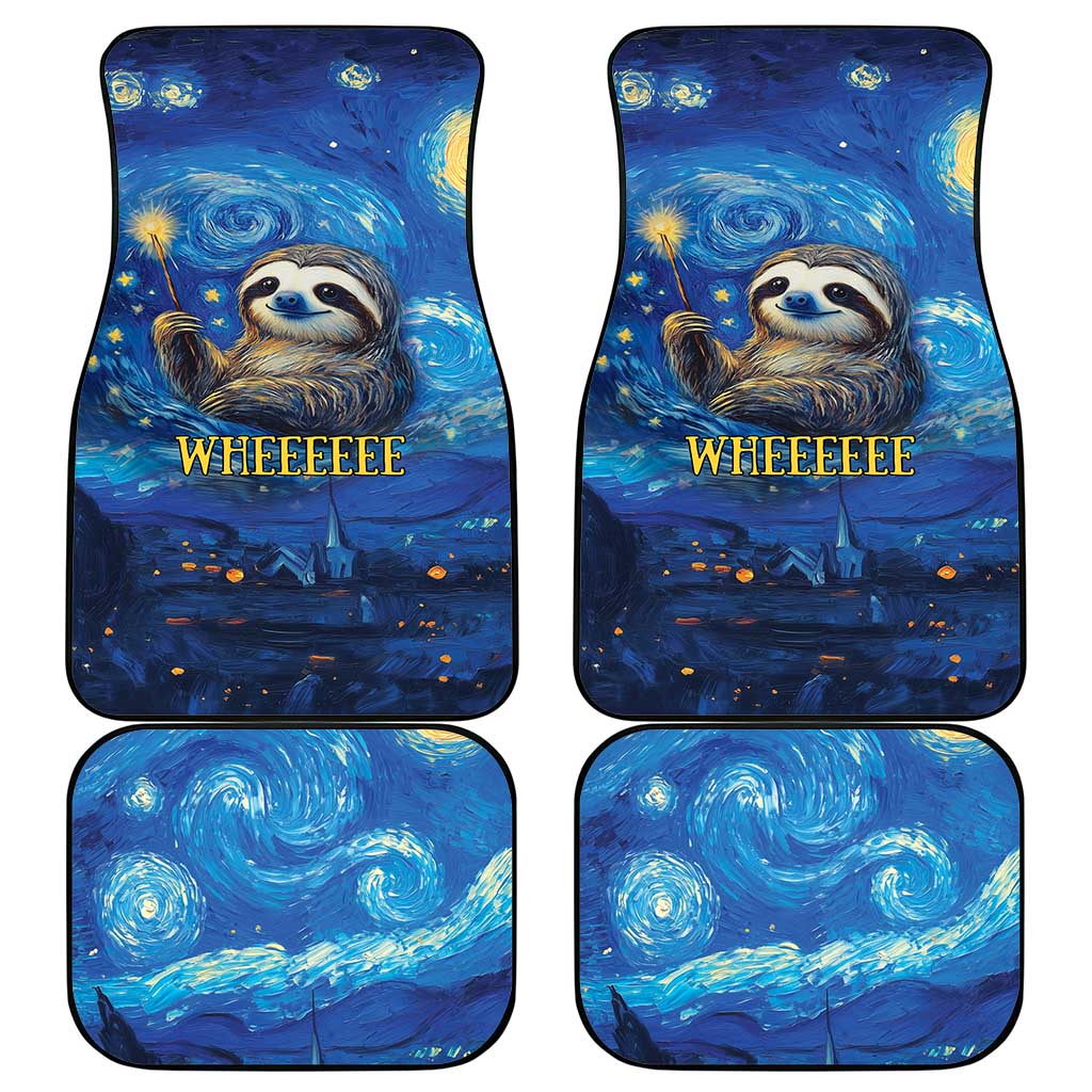 Sloth Life Is The Best Life Car Mats with Starry Night Sky LT9 - Wonder Print Shop