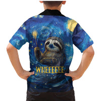 Sloth Life Is The Best Life Family Matching Mermaid Dress and Hawaiian Shirt with Starry Night Sky LT9 - Wonder Print Shop