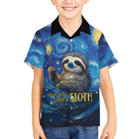Sloth Life Is The Best Life Family Matching Off Shoulder Maxi Dress and Hawaiian Shirt with Starry Night Sky LT9 - Wonder Print Shop