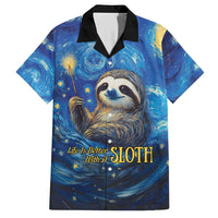 Sloth Life Is The Best Life Family Matching Short Sleeve Bodycon Dress and Hawaiian Shirt with Starry Night Sky - Wonder Print Shop