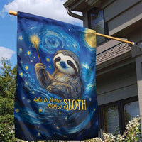 Sloth Life Is The Best Life Garden Flag with Starry Night Sky - Wonder Print Shop