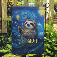 Sloth Life Is The Best Life Garden Flag with Starry Night Sky - Wonder Print Shop