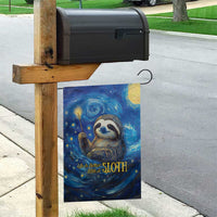 Sloth Life Is The Best Life Garden Flag with Starry Night Sky - Wonder Print Shop