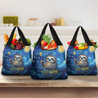 Sloth Life Is The Best Life Grocery Bag with Starry Night Sky