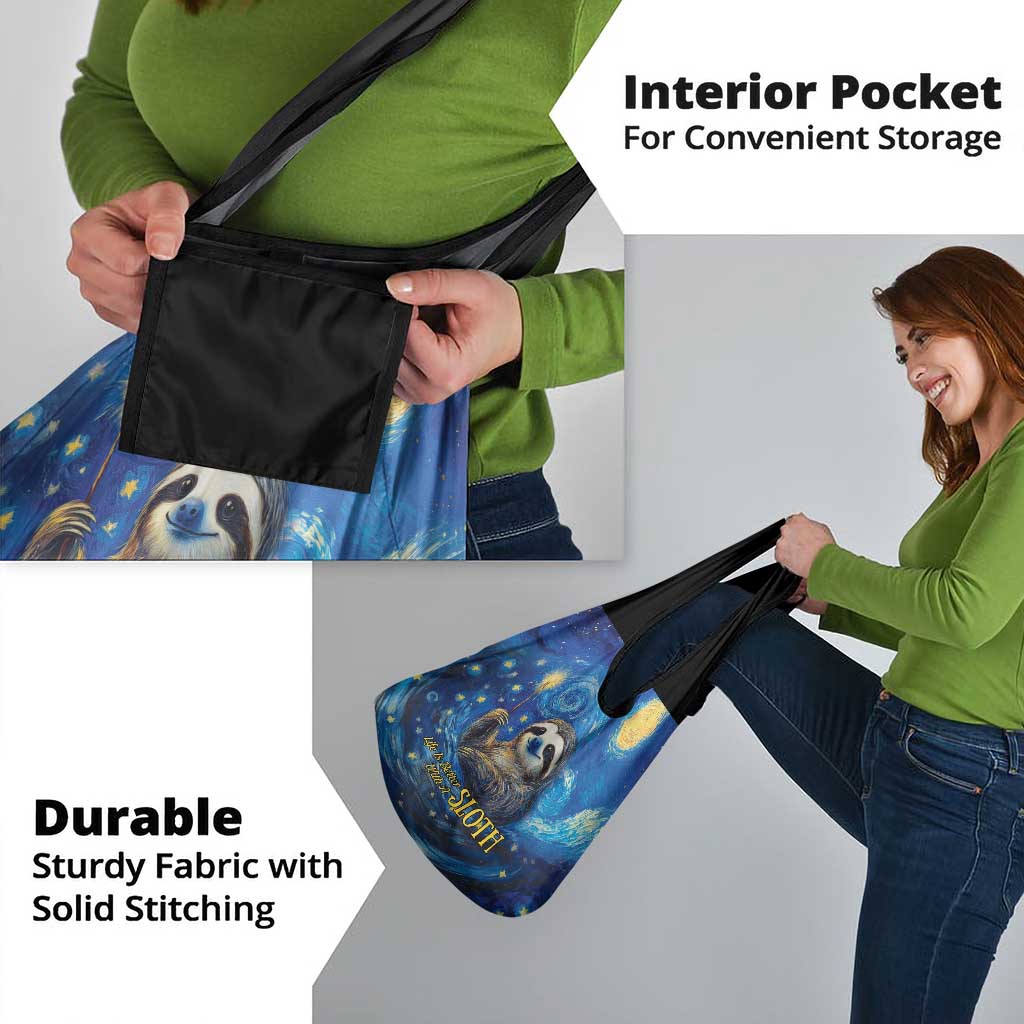 Sloth Life Is The Best Life Grocery Bag with Starry Night Sky