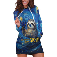 Sloth Life Is The Best Life Hoodie Dress with Starry Night Sky - Wonder Print Shop