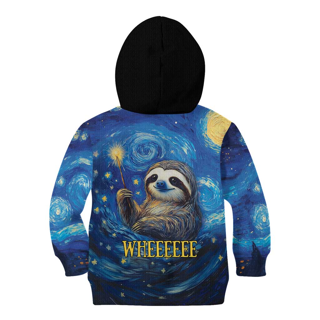 Sloth Life Is The Best Life Kid Hoodie with Starry Night Sky - Wonder Print Shop