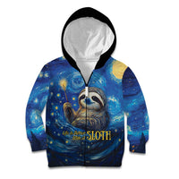 Sloth Life Is The Best Life Kid Hoodie with Starry Night Sky - Wonder Print Shop