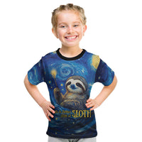 Sloth Life Is The Best Life Kid T Shirt with Starry Night Sky - Wonder Print Shop