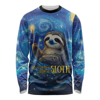 Sloth Life Is The Best Life Long Sleeve Shirt with Starry Night Sky - Wonder Print Shop