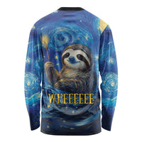 Sloth Life Is The Best Life Long Sleeve Shirt with Starry Night Sky - Wonder Print Shop