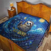 Sloth Life Is The Best Life Quilt with Starry Night Sky - Wonder Print Shop