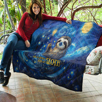 Sloth Life Is The Best Life Quilt with Starry Night Sky - Wonder Print Shop