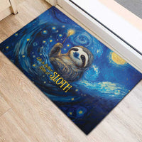 Sloth Life Is The Best Life Rubber Doormat with Starry Night Sky - Wonder Print Shop